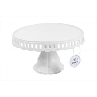 Picture of WHITE PLASTIC CAKE STAND 28 X 17CM